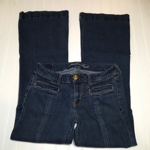 AE Hipster Ponte Stretch Flare Jeans size 10 Reg